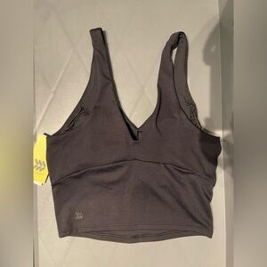 All in Motion Women’s Flex Light Support V Neck Cropped Sports Bra Black Small